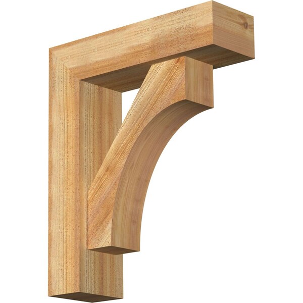 Ekena Millwork Westlake Block Rough Sawn Bracket w/ Offset Brace, Western Red Cedar, 6"W x 20"D x 24"H BKT0604X20X24WTL05RWR - main